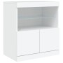 Credenza con Luci LED Bianca 142,5x37x67 cm