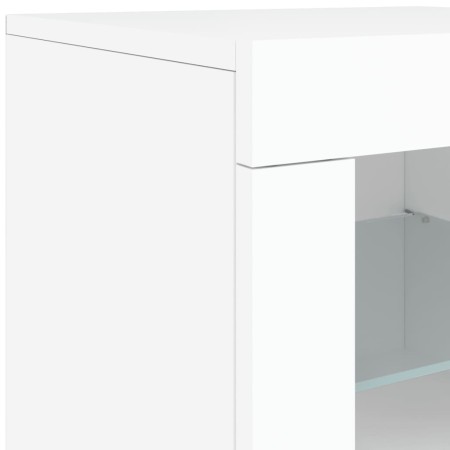 Credenza con Luci LED Bianca 142,5x37x67 cm