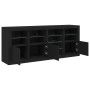 Credenza con Luci LED Nera 164x37x67 cm