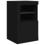 Credenza con Luci LED Nera 164x37x67 cm