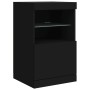 Credenza con Luci LED Nera 164x37x67 cm