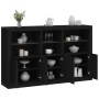 Credenza con Luci LED Nera 162x37x100 cm