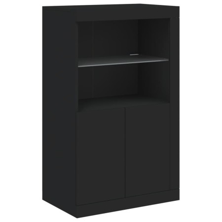 Credenza con Luci LED Nera 162x37x100 cm