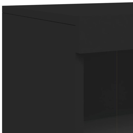 Credenza con Luci LED Nera 162x37x100 cm