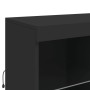 Credenza con Luci LED Nera 202x37x100 cm