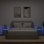 Comodini con Luci LED 2pz Grigio Sonoma 35x39x55 cm