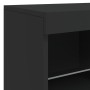 Credenza con Luci LED Nera 81x37x67 cm