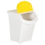 Cestini per Rifiuti Impilabili con Coperchi 3pz Bianchi PP 120L