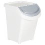 Cestini per Rifiuti Impilabili con Coperchi 3pz Bianchi PP 120L