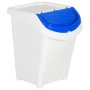 Cestini per Rifiuti Impilabili con Coperchi 3pz Bianchi PP 120L