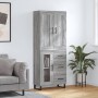 Credenza Grigio Sonoma 69,5x34x180 cm in Legno Multistrato