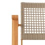 Sedie da Giardino 2pz Beige in Polyrattan e Legno di Acacia