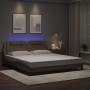 Giroletto con Luci LED Cappuccino 180x200 cm in Similpelle