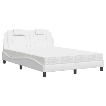 Letto con Materasso Bianco 140x190 cm in Similpelle