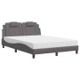 Letto con Materasso Grigio 140x200 cm in Similpelle