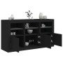 Credenza con Luci LED Nera 123x37x67 cm