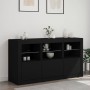 Credenza con Luci LED Nera 123x37x67 cm