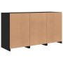 Credenza con Luci LED Nera 123x37x67 cm