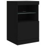 Credenza con Luci LED Nera 123x37x67 cm