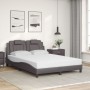 Letto con Materasso Grigio 140x190 cm in Similpelle