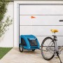 Rimorchio da Bici per Animali Blu Oxford e Ferro