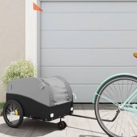 Rimorchio da Bici Nero e Grigio 30 kg in Ferro