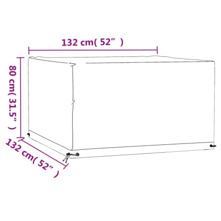 Coperture Mobili Giardino 2pz 8 Occhielli 132x132x80cm Quadrate