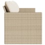 Divano da Giardino con Cuscini a 3 Posti Beige in Polyrattan