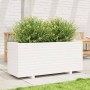 Fioriera da Giardino Bianca 110x40x49,5 cm Legno Massello Pino