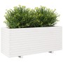 Fioriera da Giardino Bianca 110x40x49,5 cm Legno Massello Pino