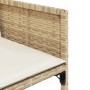 Set da Pranzo da Giardino 11 pz con Cuscini Beige in Polyrattan