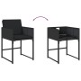 Set da Pranzo da Giardino 11 pz con Cuscini in Polyrattan Nero