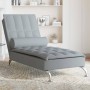 Chaise Longue Massaggi Cuscino a Rullo Grigio Chiaro in Tessuto