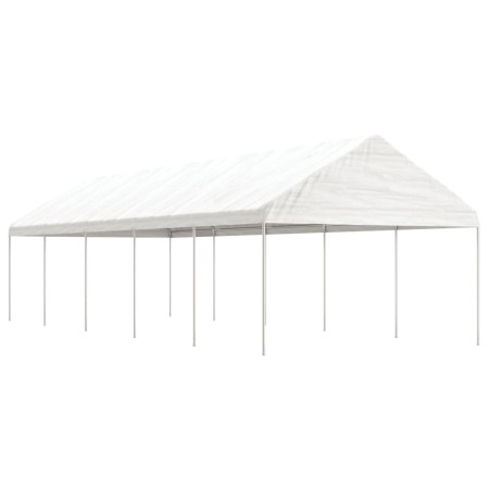 Gazebo con Tetto Bianco 11,15x4,08x3,22 m in Polietilene