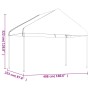 Gazebo con Tetto Bianco 11,15x4,08x3,22 m in Polietilene