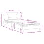 Letto con Materasso Bianco 100x200 cm in Similpelle