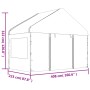 Gazebo con Tetto Bianco 11,15x4,08x3,22 m in Polietilene