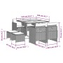 Set Pranzo da Giardino 9pz con Cuscini Grigio Chiaro Polyrattan