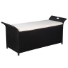 Cassapanca con Cuscino 138 cm in Polyrattan Nero