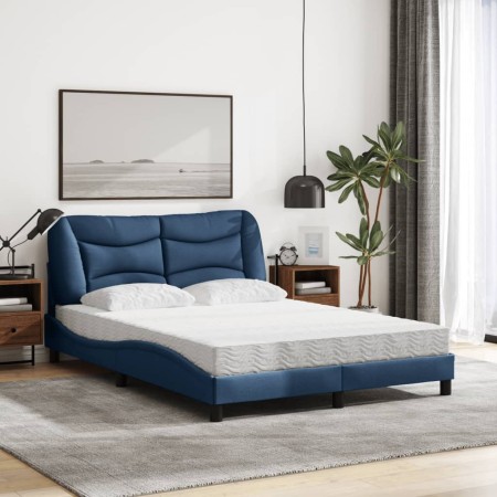 Letto con Materasso Blu 120x200 cm in Tessuto