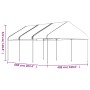 Gazebo con Tetto Bianco 6,69x4,08x3,22 m in Polietilene