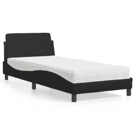 Letto con Materasso Nero 80x200 cm in Similpelle