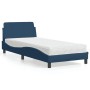 Letto con Materasso Blu 90x190 cm in Tessuto