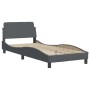 Letto con Materasso Grigio Scuro 90x190 cm in Velluto