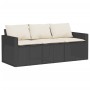 Set Divano da Giardino 6 pz con Cuscini Nero in Polyrattan