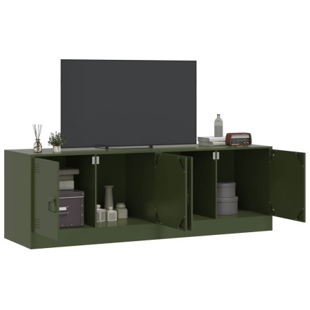 Mobili TV 2 pz Verde Oliva 67x39x44 cm in Acciaio