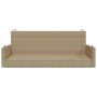 Panchina a Dondolo Beige 119x56x48 cm in Polyrattan