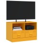 Mobili TV 2 pz Giallo Senape 67x39x44 cm in Acciaio