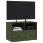 Mobile TV Verde Oliva 67x39x44 cm in Acciaio