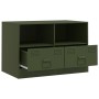 Mobile TV Verde Oliva 67x39x44 cm in Acciaio